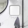 TOVINANNA Suction Cup Shower Mirror with Hook, Fogless Shaving Mirror for Bathroom, Silver Wall-Mounted Razor Holder for Men and Women view 3