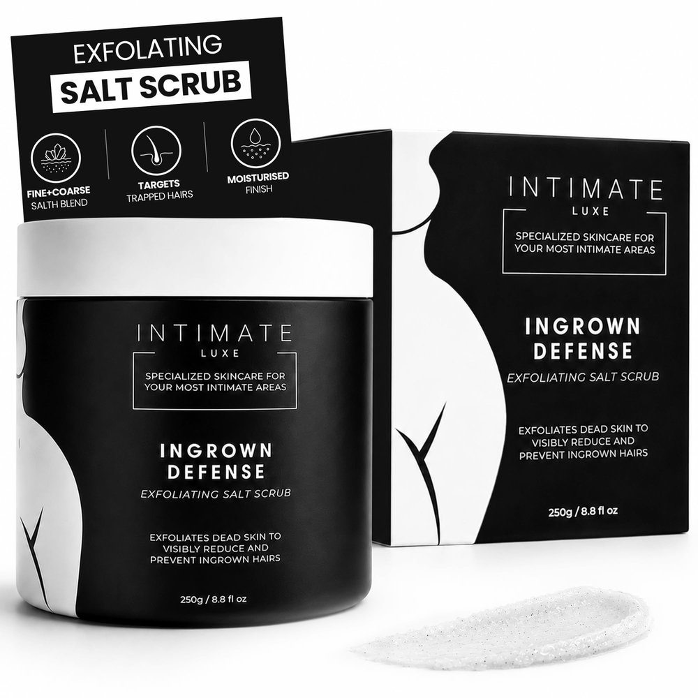 Intimate Luxe Exfoliating Sea Salt Scrub for Ingrown Hairs & Razor Bumps | Net Wt (250 g)