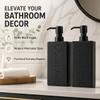 Indecor Home Rectangular Resin Dispenser Premium Bathroom Shampoo Conditioner Body Wash Bottle Modern Refillable Pump Design view 2
