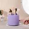 Rotating Makeup Brush Holder Organizer with Removable Dividers, Purple view 2