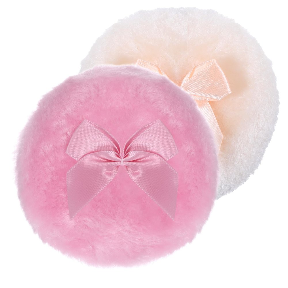 2 PCS Body Powder Puff, 3.5 Inch Dusting Powder Puff, Soft Washable Reusable Big Fluffy Dust Puffs for Wet Dry Makeup Face Body