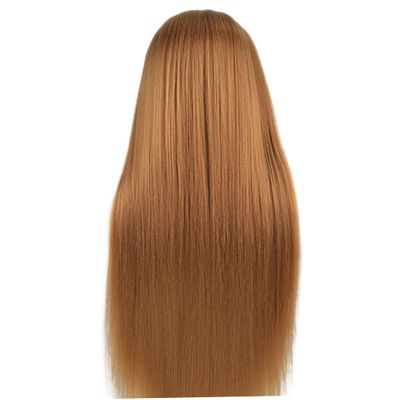 Mannequin Head with Hair Practice Braiding Dolls Synthetic Fiber Hair Training Model for Hairdressing (Golden)