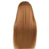 Mannequin Head with Hair Practice Braiding Dolls Synthetic Fiber Hair Training Model for Hairdressing (Golden) view 1