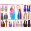 Mannequin Head with Hair Practice Braiding Dolls Synthetic Fiber Hair Training Model for Hairdressing (Golden) view 3