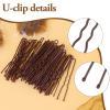 25 Pcs Hair Nets for Buns And 50 Pcs U Shaped Hair Pins Set, Bun Net Brown,Ballet Buns Kit,Ballet Hairs Net,50 Cm individual Package invisible Hairs Nets for Women, Girls, Ballet Dancer, Nurse(Brown) view 4