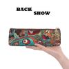 NBSKSDLK Abstract Monster Pencil Case for Women Men Aesthetic Pen Bag, Leather Makeup Bag Travel Small Cosmetic Bag Zippered Pencil Pouch Trendy Office Storage Bags Coin Pouch Purse view 4