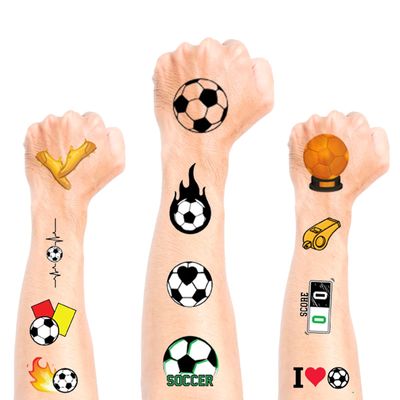 10 Sheets Soccer Tattoos Temporary, Waterproof Soccer Stickers, Worlde Cup 2026 Temporary Tattoos, Soccer Theme Party Decorations, Fun Football Stickers Ideal Gifts for Men, Women, Sports Fans