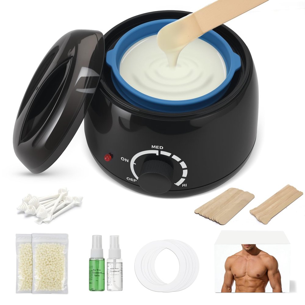 SUERBEATY Mini Waxing Kit for Men Women, 250ml Beginner Friendly Wax Kit