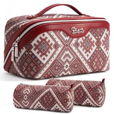 BOYATU Travel Makeup Bag Organizer: Boho Large Capacity Cosmetic Bag Sets