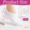 3 Pairs Cotton Socks for Moisturizing Feet Overnight, Reusable White Cotton Moisturizing Heel Socks for Dry Feet Overnight, Sleep Foot Heel Moisturizing Socks for Cracked Repair view 2