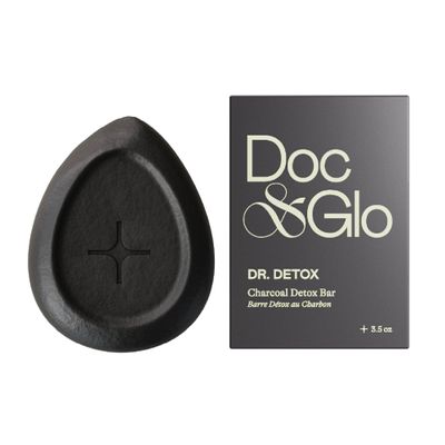 Doc & Glo Dr. Detox Charcoal Bar for Face & Body, Cleansing Soap, 3.5 Oz