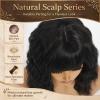 DARLIN HAIR Black Wig with Brown Highlights for Women,Shoulder Length Synthetic Wig,Heat Resistant Fiber,Glueless Natural Looking Wig for Daily Wear view 3