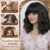 DARLIN HAIR Black Wig with Brown Highlights for Women,Shoulder Length Synthetic Wig,Heat Resistant Fiber,Glueless Natural Looking Wig for Daily Wear view 4