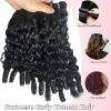 Burmese Curly Bundles Human Hair 3 Bundles Wet and Wavy Quick Weave for Women Water Wave with Spiral Curly End Hair Extensions Natural Black Burmese Curly Bundles 14 16 18 Inch view 3