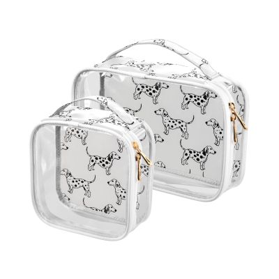 ALAZA Dalmatian Dog White Toiletry Bag Travel Makeup Organizer Cosmetic Bags Clear Pouch Waterproof with Handle for Men Women