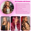 YISEA Ombre Body Wave Bundles with Closure (22 24 26+20 Inch) 12A 100% Unprocessed Brazilian Body Wave Human Hair 3 Bundles with 5X5 Lace Closure Free Part for Women view 2