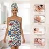 DXTKWL Women Bath Wrap Hair Towel Drying Cap Set Colorful Ethnic Moroccan Mandala Soft Absorbent Bathrobe Shower Wraps with Adjustable Closure Spa Bath Robe view 3