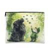 Fanciful Gnome Makeup Bag, Green Shamrock Cartoon Cosmetic Travel Pouch for Women, Portable Canvas Zipper Organizer, Spring Skincare Toiletry Bag 7x9 Inch view 1