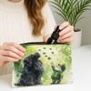 Fanciful Gnome Makeup Bag, Green Shamrock Cartoon Cosmetic Travel Pouch for Women, Portable Canvas Zipper Organizer, Spring Skincare Toiletry Bag 7x9 Inch view 3