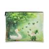 Cute Gnome Makeup Bag, Green Shamrock Design Cosmetic Travel Pouch for Women, Portable Canvas Zipper Organizer, Spring Skincare Toiletry Bag 7x9 Inch view 1