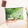 Cute Gnome Makeup Bag, Green Shamrock Design Cosmetic Travel Pouch for Women, Portable Canvas Zipper Organizer, Spring Skincare Toiletry Bag 7x9 Inch view 2