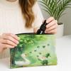Cute Gnome Makeup Bag, Green Shamrock Design Cosmetic Travel Pouch for Women, Portable Canvas Zipper Organizer, Spring Skincare Toiletry Bag 7x9 Inch view 3