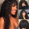 mP3kF7wS Women Wig 100% Humain Hair Kinky Curly Wigs for Women Glueless Water Wave Bob Wig with Bangs(30inches) view 3