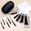 10 Pcs Travel Makeup Brush Set, Mini Travel Size Makeup Brushes for Purse Touch-Ups on the Go, (Black) view 2