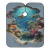 Amooorous 3d Optical Illusion Wall Art Underwater Professional Beard Apron Cape with Adjustable Snap Closure, cool salon capes for clients capa para corte de cabello 65" x 55" view 1
