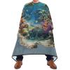 Amooorous 3d Optical Illusion Wall Art Underwater Professional Beard Apron Cape with Adjustable Snap Closure, cool salon capes for clients capa para corte de cabello 65" x 55" view 2