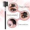 2 Pcs Eyelash Comb and Eyebrow Brush Comb, Professional Double-Ended Eyebrow and Eyelash Brush, Angled Eye Brow Brush and Spoolie, Makeup Grooming Tool for Shaping Brows and Lashes view 3