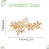 JEAIRTS Flower Bridal Hair Clip Gold Leaf Pearl Wedding Hair Accessories view 4