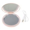 VALICLUD Rechargeable LED Makeup Mirror Portable Foldable Pink for Women view 1