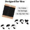 10 PCS Black Mens Hair Ties, Braided Hair Ties for Men No Damage Crease Hairties, Buns Curly Thick Elastic Hairs Tie for Guys Long Hairs, Workout Office Daily Use view 3