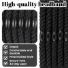 10 PCS Black Mens Hair Ties, Braided Hair Ties for Men No Damage Crease Hairties, Buns Curly Thick Elastic Hairs Tie for Guys Long Hairs, Workout Office Daily Use view 4