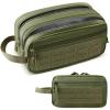 Tactical Toiletry Bag for Men, Waterproof Shower Organizer with Wet Dry Compartments, MOLLE Travel Hygiene Pouch(Green) view 1