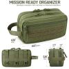 Tactical Toiletry Bag for Men, Waterproof Shower Organizer with Wet Dry Compartments, MOLLE Travel Hygiene Pouch(Green) view 2