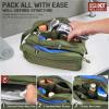 Tactical Toiletry Bag for Men, Waterproof Shower Organizer with Wet Dry Compartments, MOLLE Travel Hygiene Pouch(Green) view 3
