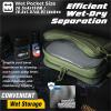 Tactical Toiletry Bag for Men, Waterproof Shower Organizer with Wet Dry Compartments, MOLLE Travel Hygiene Pouch(Green) view 4