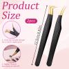 2pcs Lash Tweezers for Eyelash Extensions Professional Pointed & Slanted Tweezer Bent & Straight Tip Precision Tweezers Fiber Tip lash tweezer Lifting False Eyelashes Extensions Application view 2