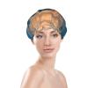 Funny Animal Dolphin Print Shower Cap For Women Reusable Shower Caps With Double-Layer Elastic For Long Hair Bath view 3
