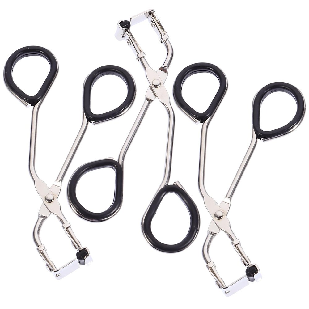 Eyelash Curler with Silicone Strip Iron, 3 Sets Silver Makeup Tool