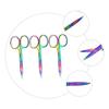 Luxshiny 3pcs Stainless Steel Eyebrow Scissors Eyebrow Trimming Shears Colorful Grooming Tool and Facial Hair Care view 3