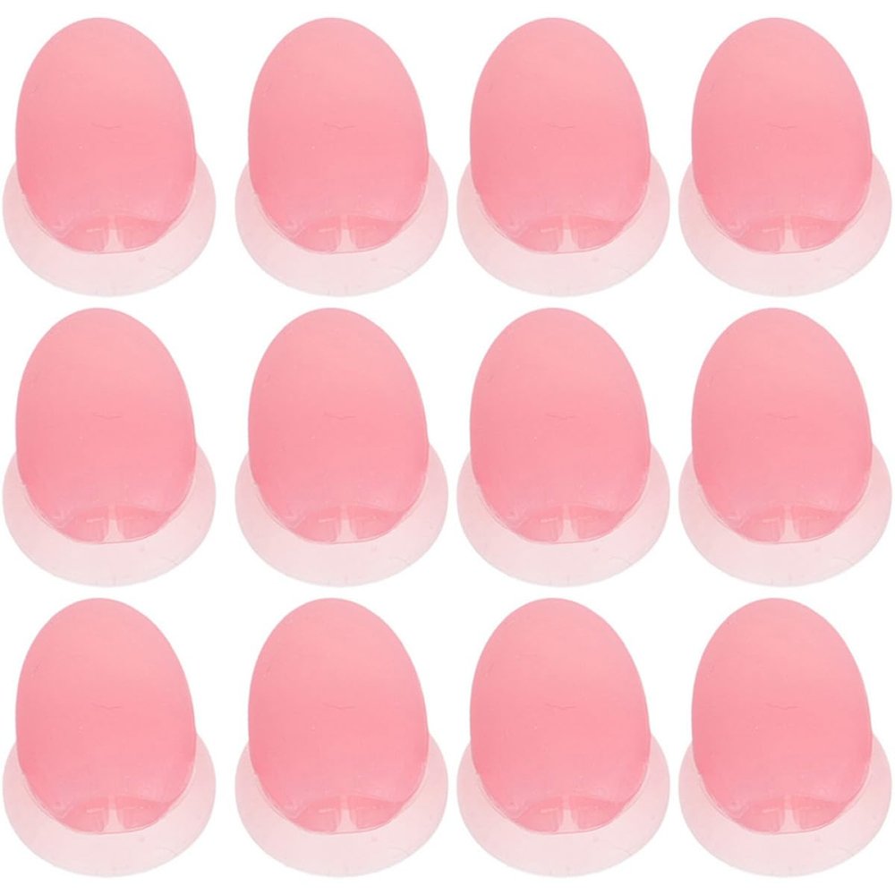 HAPINARY Silicone Lip Brush Sleeve 12pcs Anti-loss Makeup Cosmetic Brush Guards Semi- Red Protective Covers with Suction Cup for Lip Makeup Storage