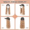 Benehair Hat Wig Extensions, Baseball Cap with Synthetic Hair Attached, Adjustable Wig Hairpieces for Women Daily Outdoor, 18 Inch Long Wavy Blonde Mixed Hair with Grey Cap view 3
