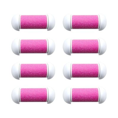 BEBEMOKO 10pcs Pink Foot Care Replacement Roller Heads for Electric Foot File Callus Remover Dead Skin Exfoliator Accessories for Pedicure Use