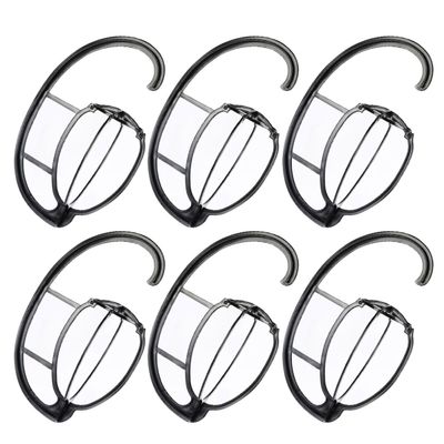 Cabilock 6pcs Foldable Detachable Wig Holder Stand Set, Black Wig Storage Hanger with Hanging Hook for Home Salon Styling and Drying