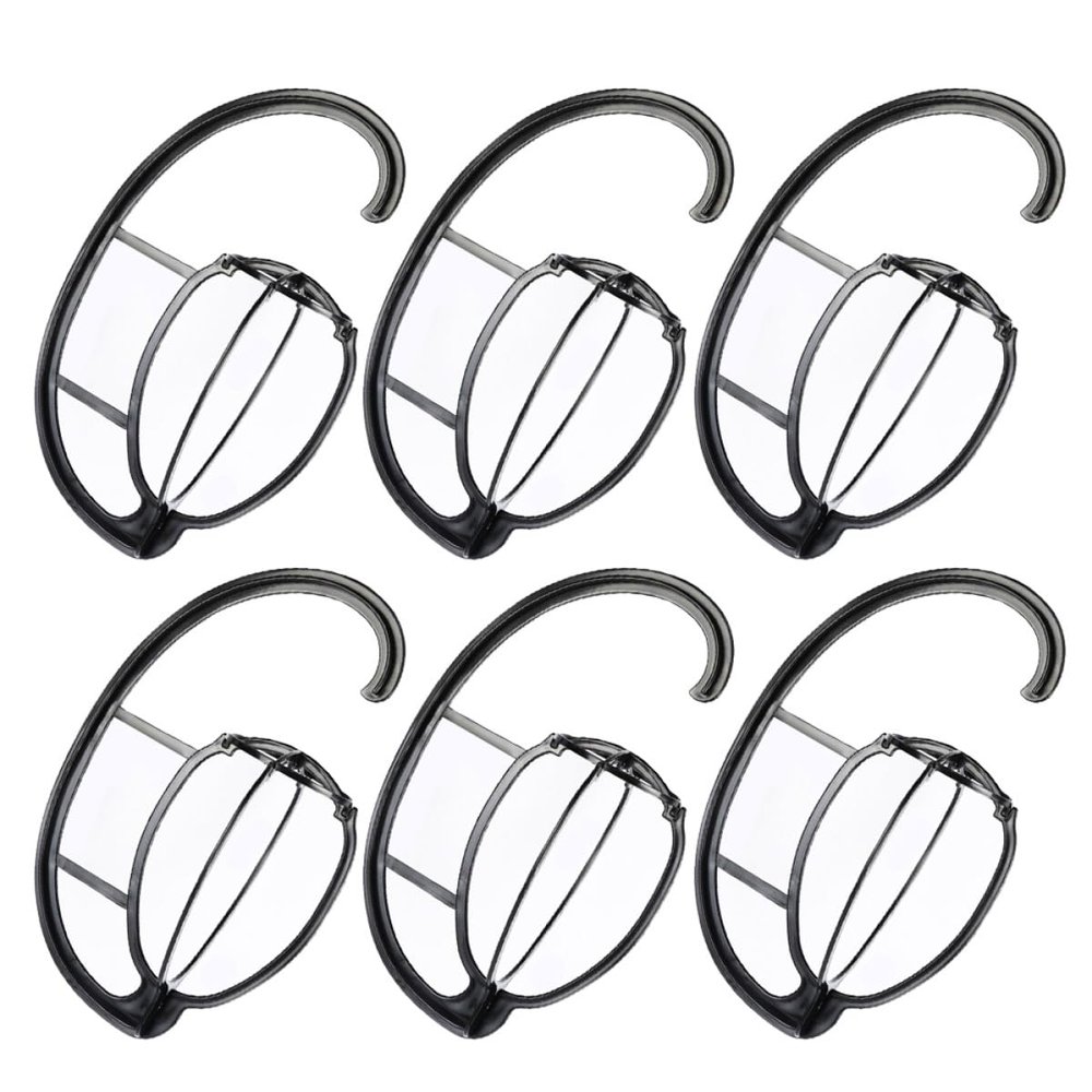 Cabilock 6pcs Foldable Detachable Wig Holder Stand Set, Black Wig Storage Hanger with Hanging Hook for Home Salon Styling and Drying