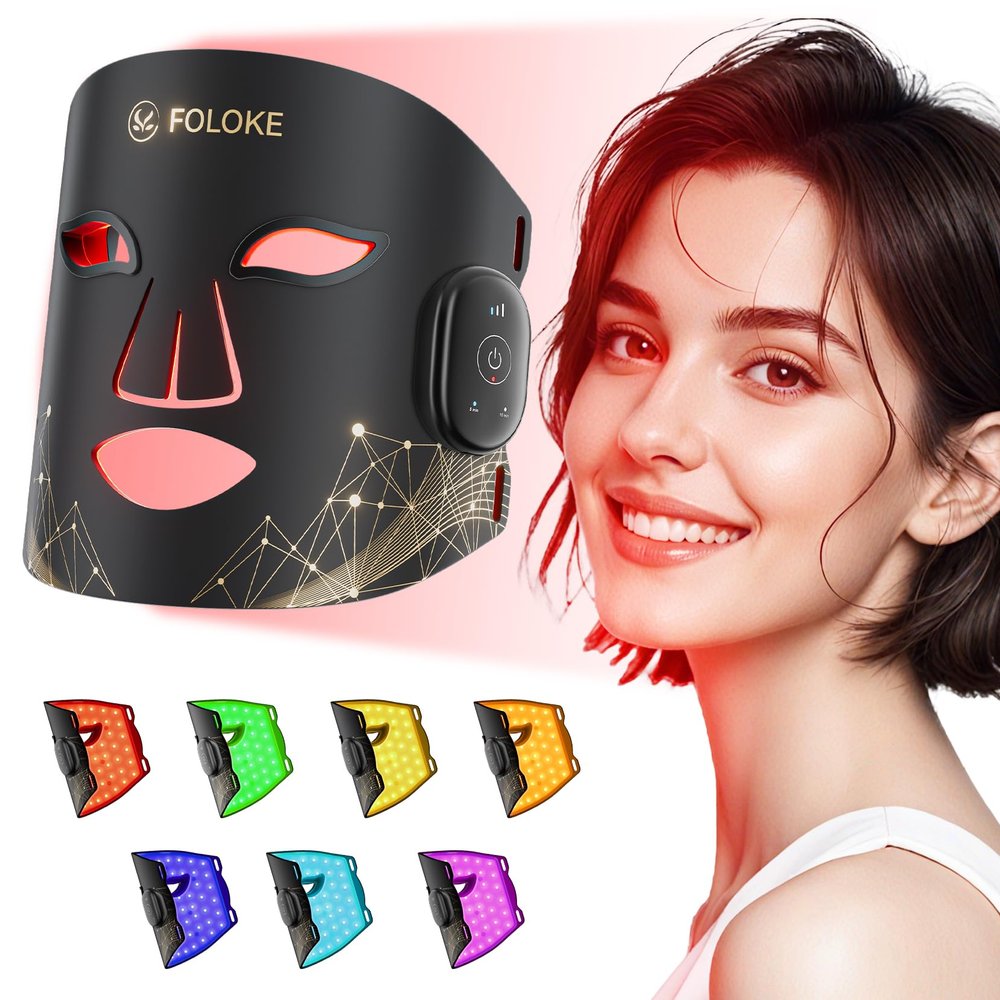 LED Light Therapy Mask Skin Care Mask,Cordless LED Face Mask face, LED Red 6305nm & NIR 830nm Wavelength for Home Use-BLACK