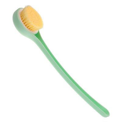SAFIGLE Long Handle Shower Body Brush with Soft Bristles, Cartoon Back Scrubber for Women, Green Bathing Exfoliating Brush for Deep Cleansing and Shower Foot Scrubbing